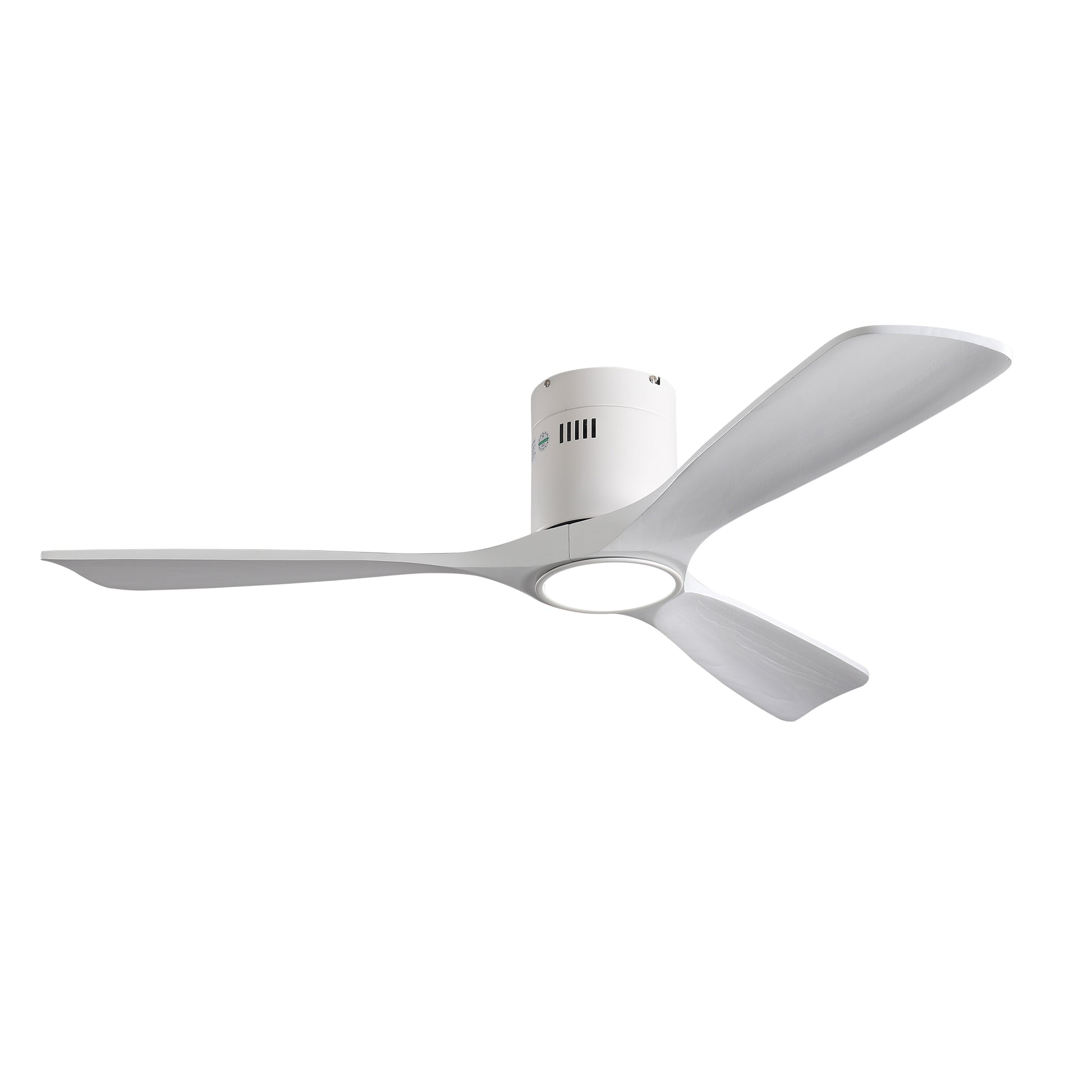 52" Matte White Solid Wood Ceiling Fan with Dimmable LED - view 18