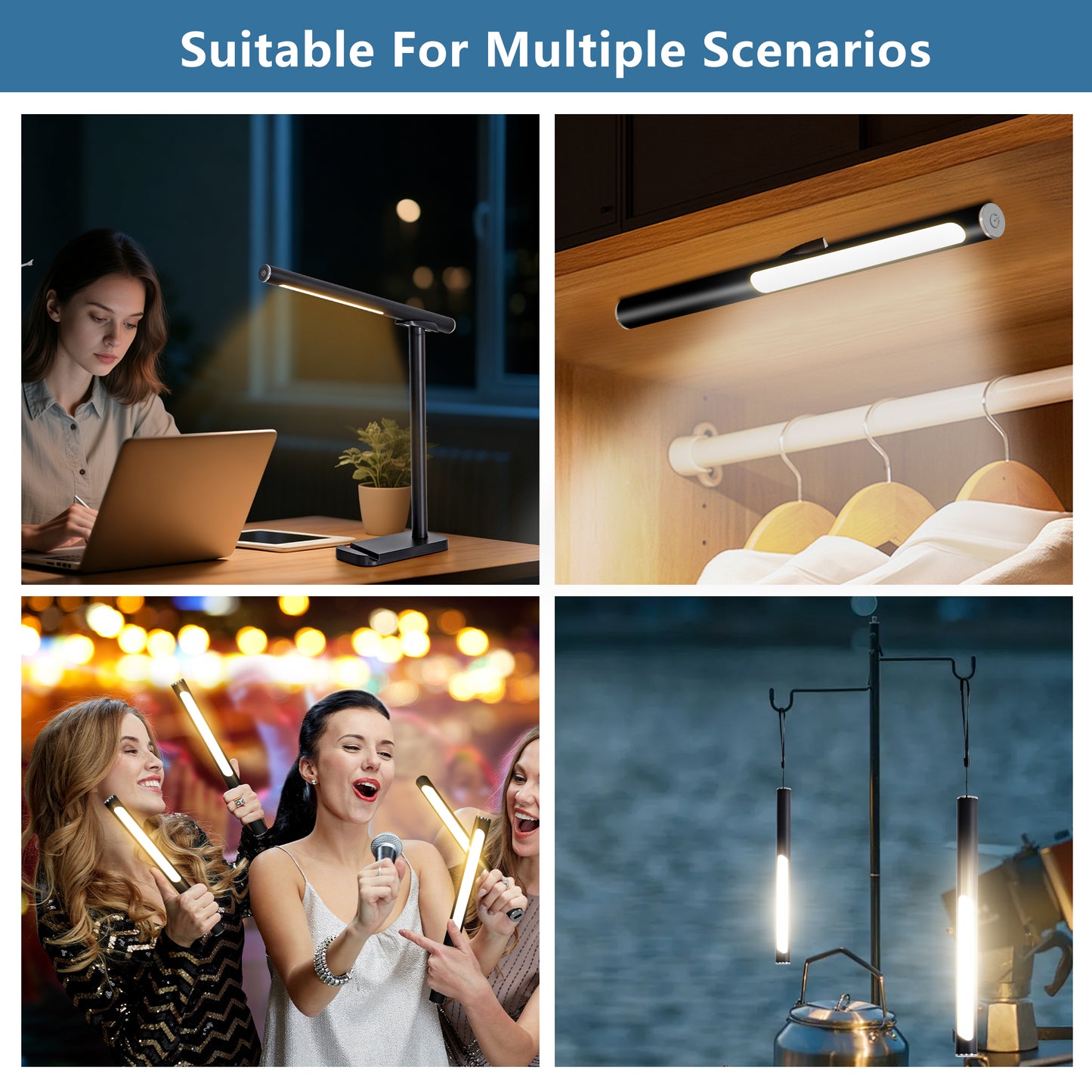 Adjustable Black LED Desk Lamp with USB Port - view 6