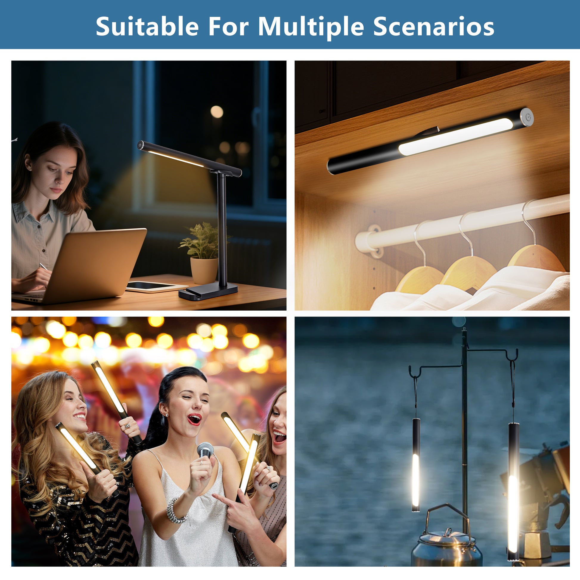 Adjustable Black LED Desk Lamp with USB Port - view 6