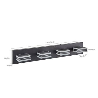 26" 4-Light Black LED Vanity Light with Acrylic Shades - view 8