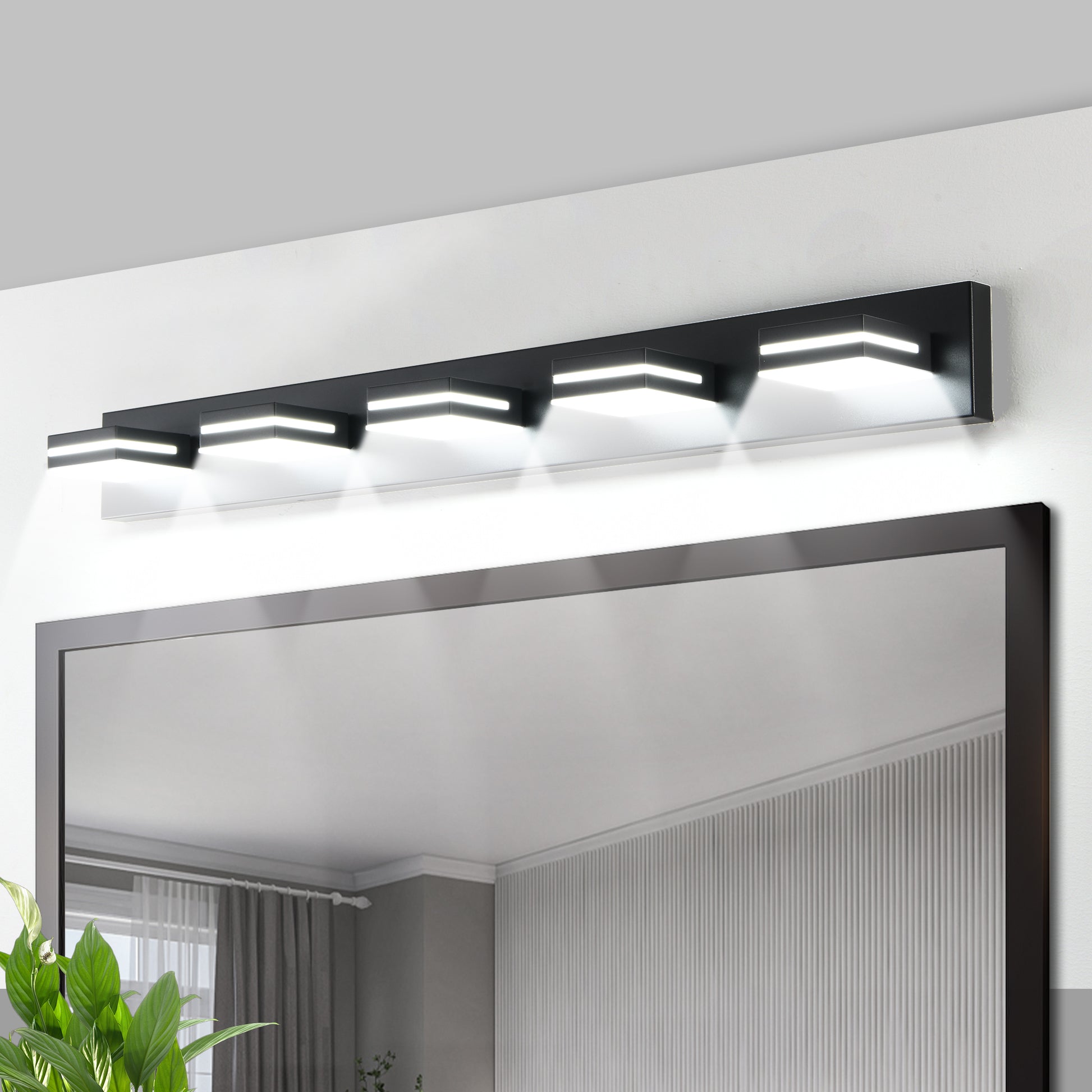 5-Light Black Minimalist LED Vanity Light - view 5
