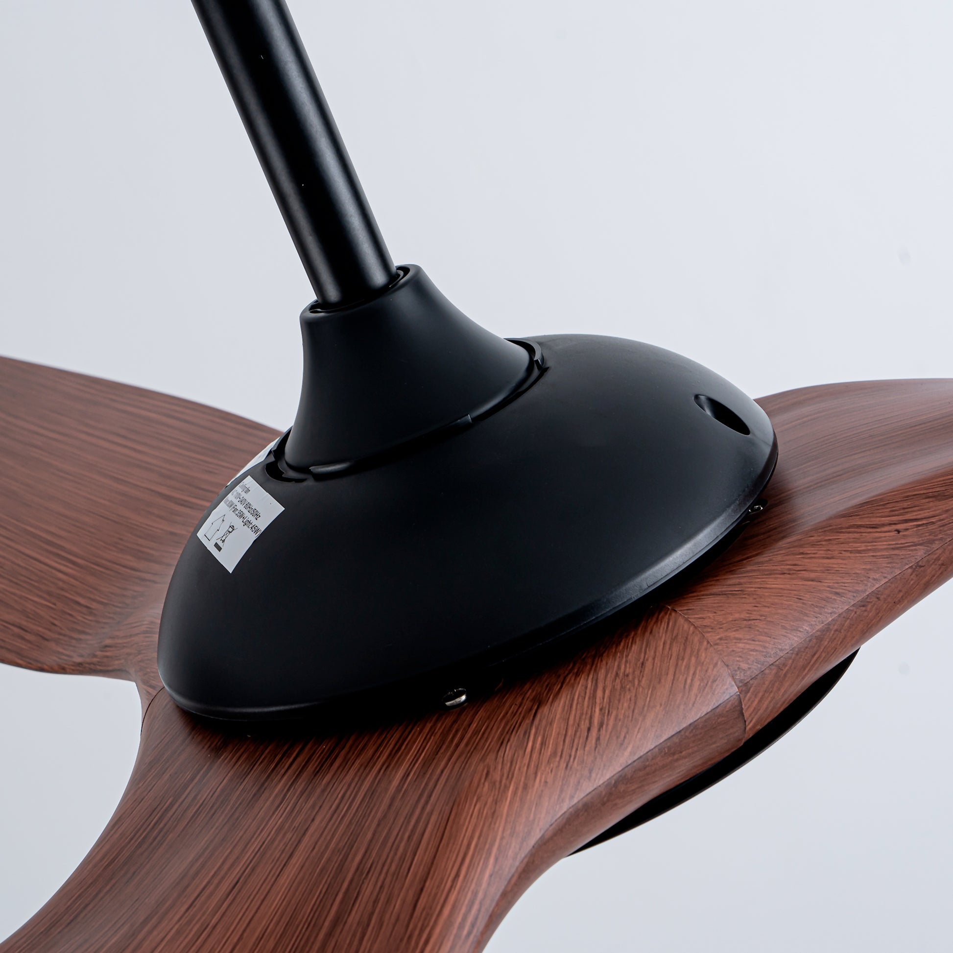 52" Matte Black & Wood Ceiling Fan with Remote - view 14