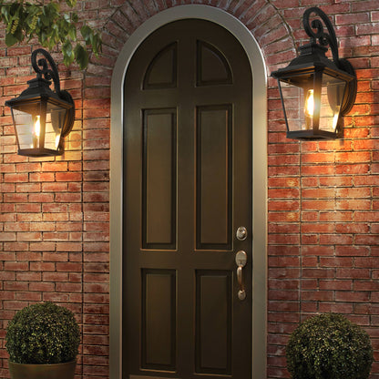 14" Black Vintage Outdoor Wall Lantern, Set of 2 - view 3