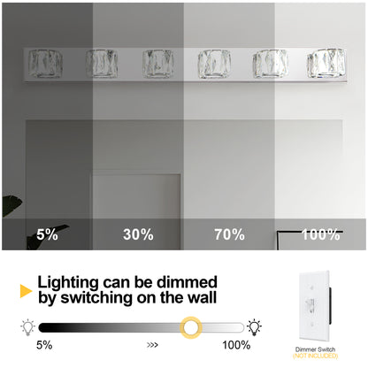 41" 6-Light Chrome Crystal Vanity Wall Light - view 10