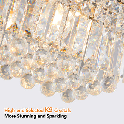 39.4" 8-Light Chrome Raindrop Crystal Chandelier - view 6