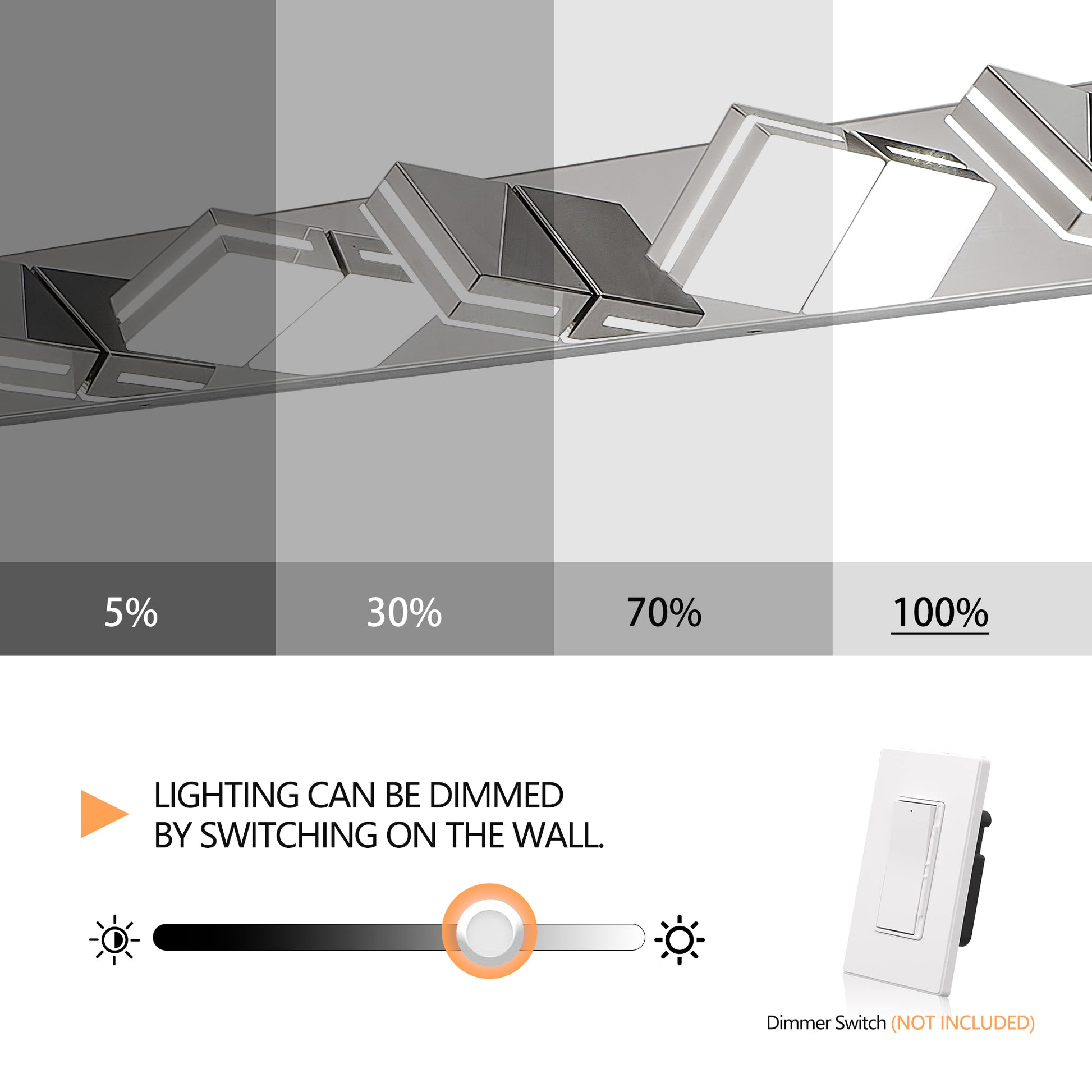 6-Light Modern Chrome LED Vanity Wall Light - view 8