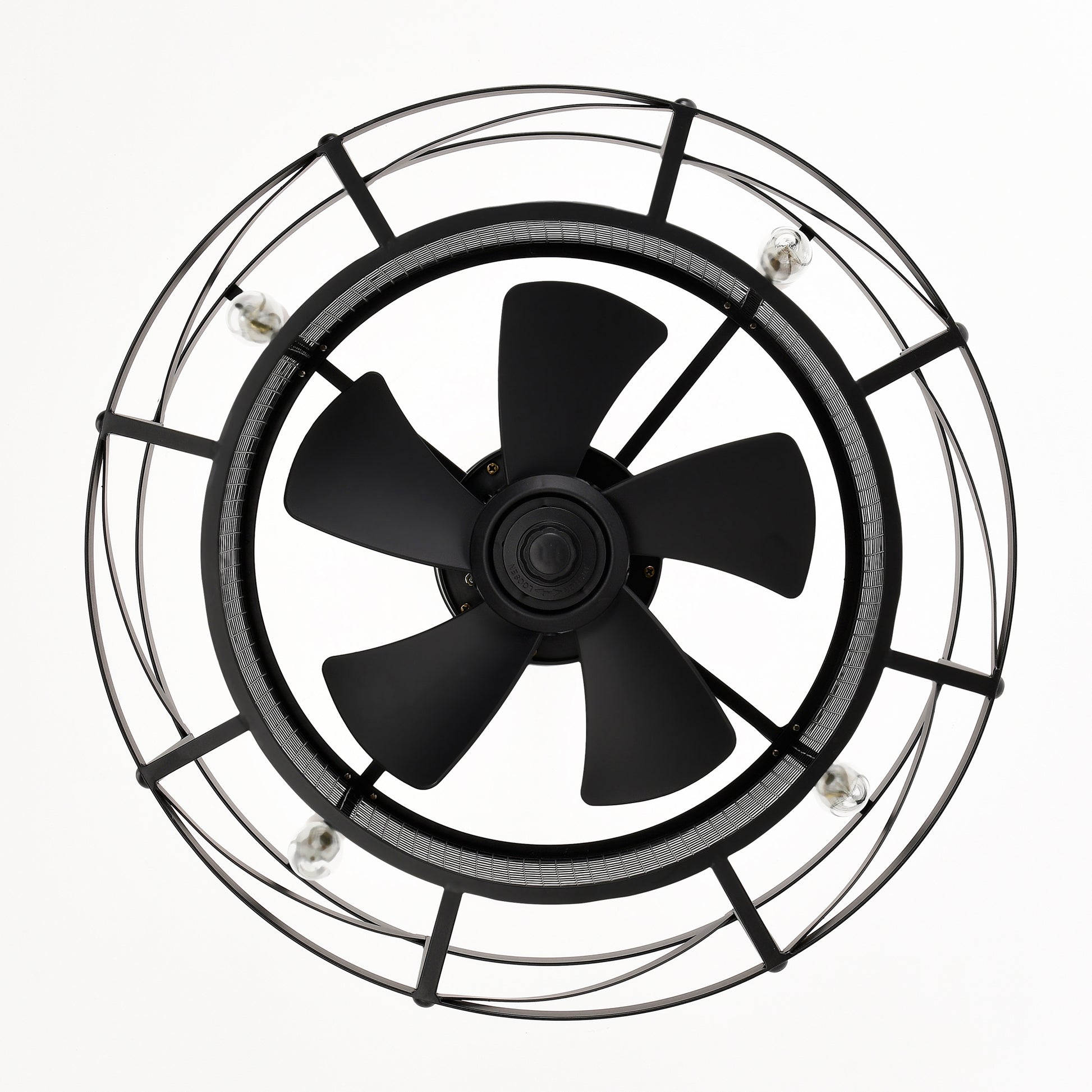 20" Matte Black Industrial Ceiling Fan with Remote - view 12