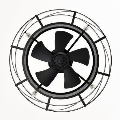 20" Matte Black Industrial Ceiling Fan with Remote - view 17