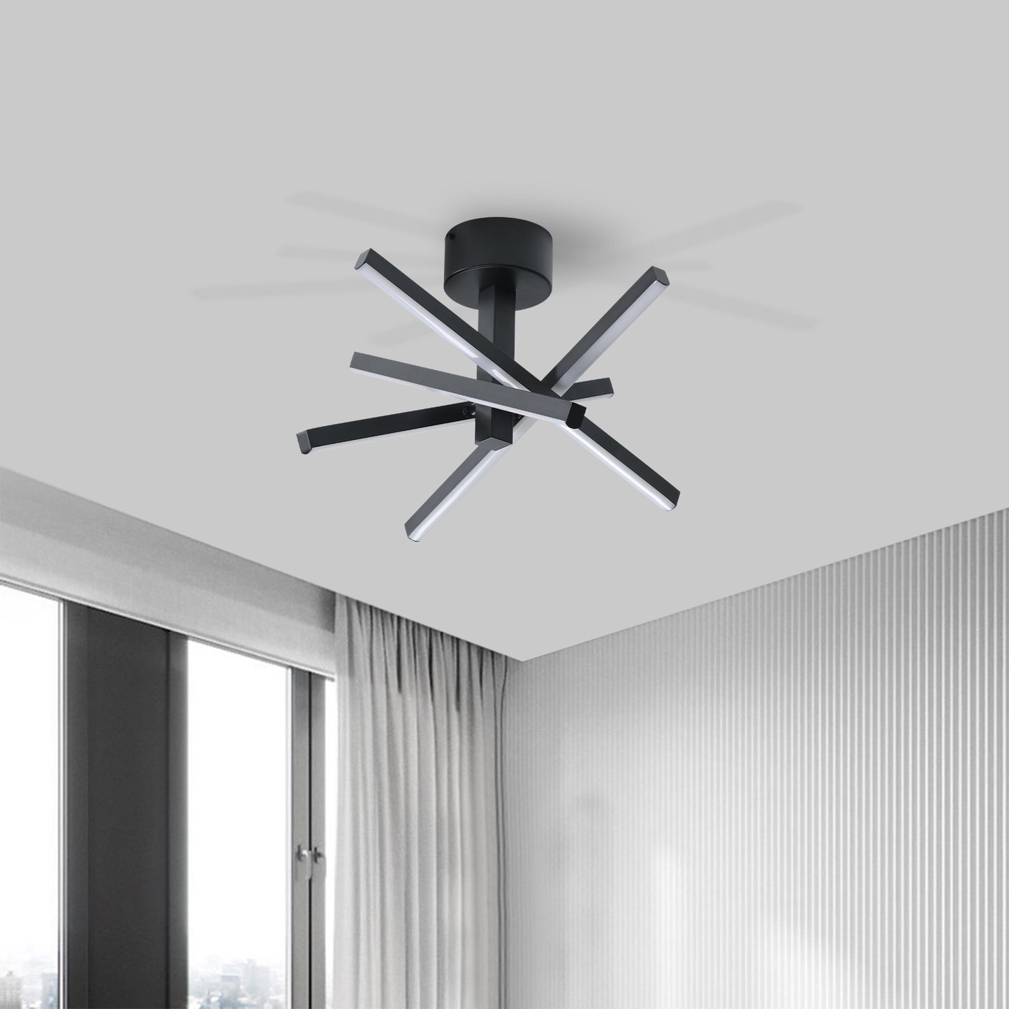 12" Black Starburst LED Flush Mount Ceiling Light - view 2