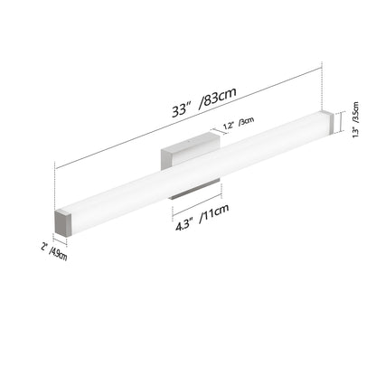 33" Brushed Nickel Square LED Vanity Light - view 8