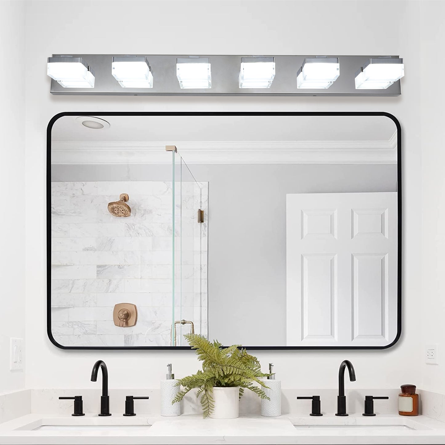 Modern 6-Light Chrome LED Vanity Light