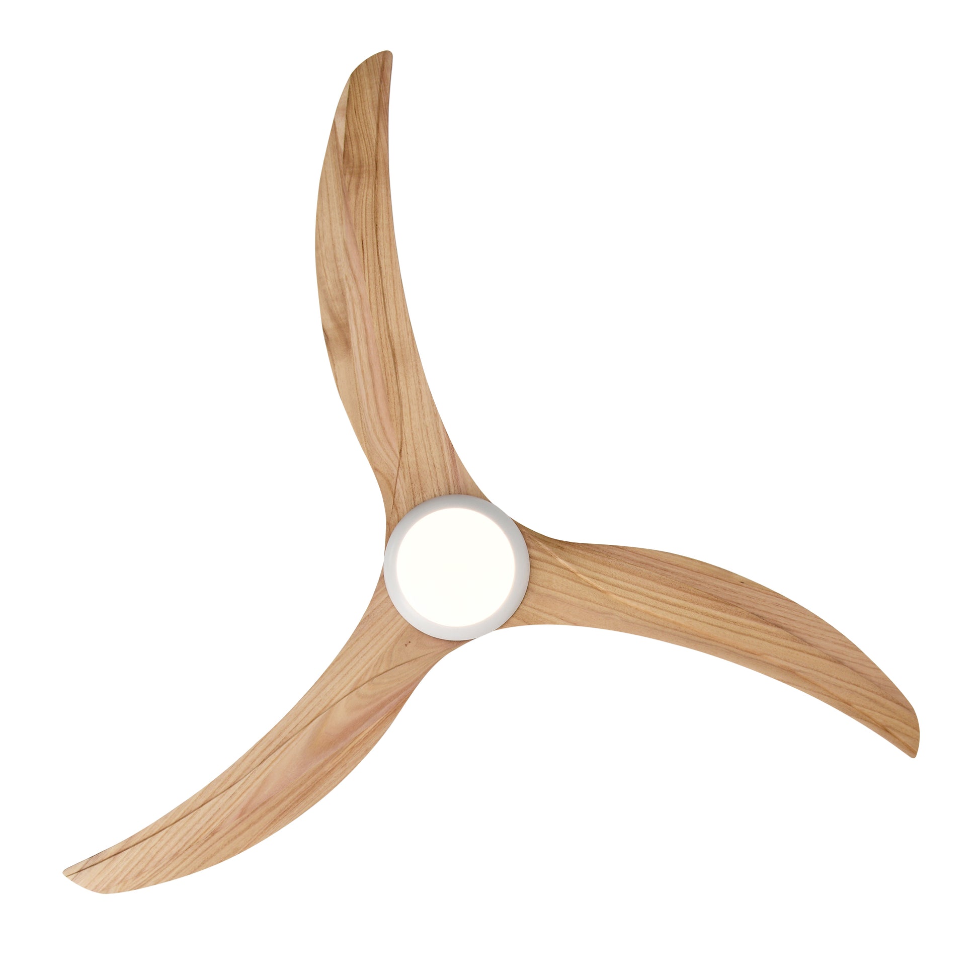 52" Matte White Solid Wood Ceiling Fan with Remote - view 18