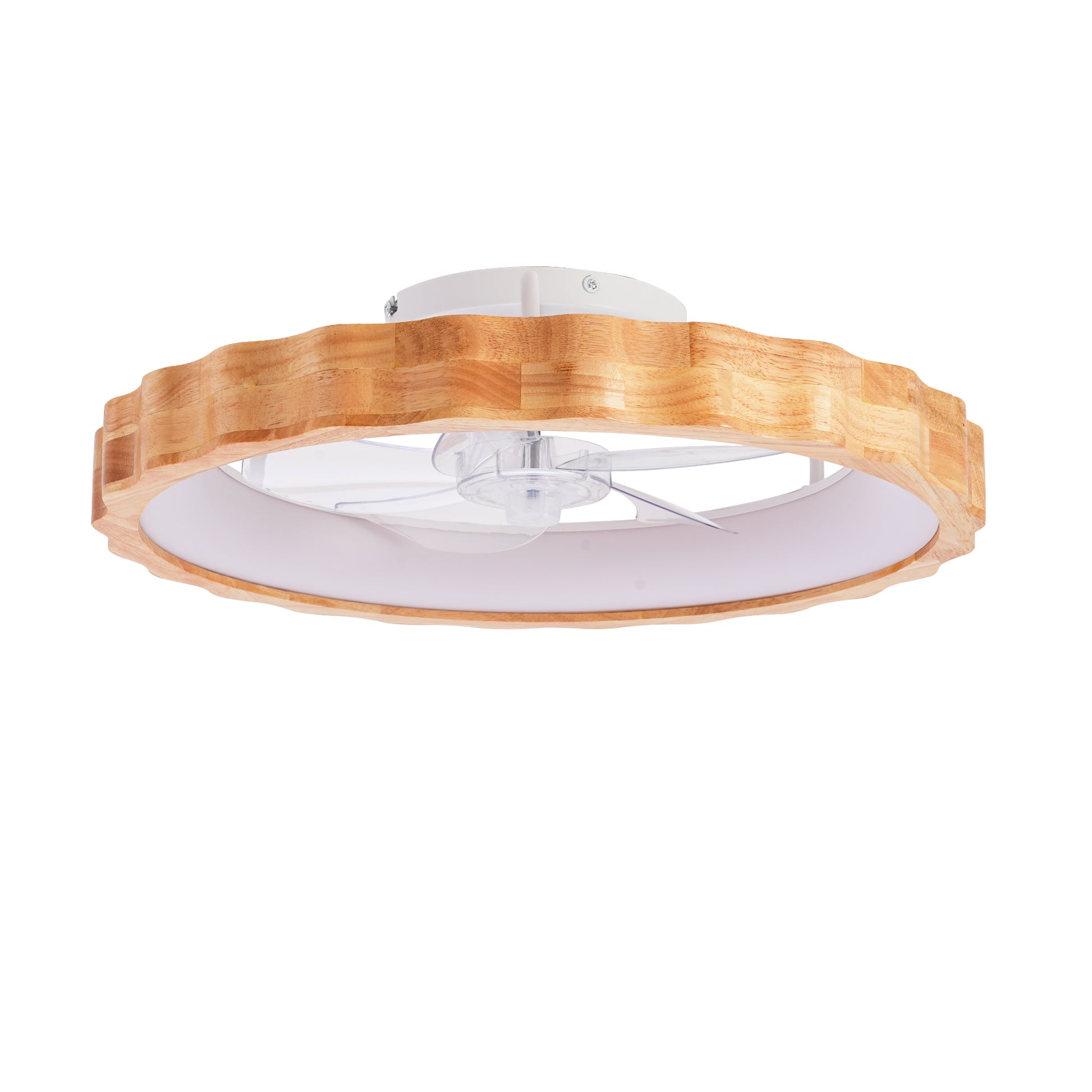 20" Plum Blossom Flush Mount Ceiling Fan with Dimmable LED - view 21