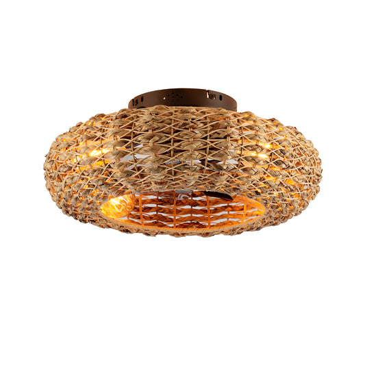 Matte Black Rope Fan Light
