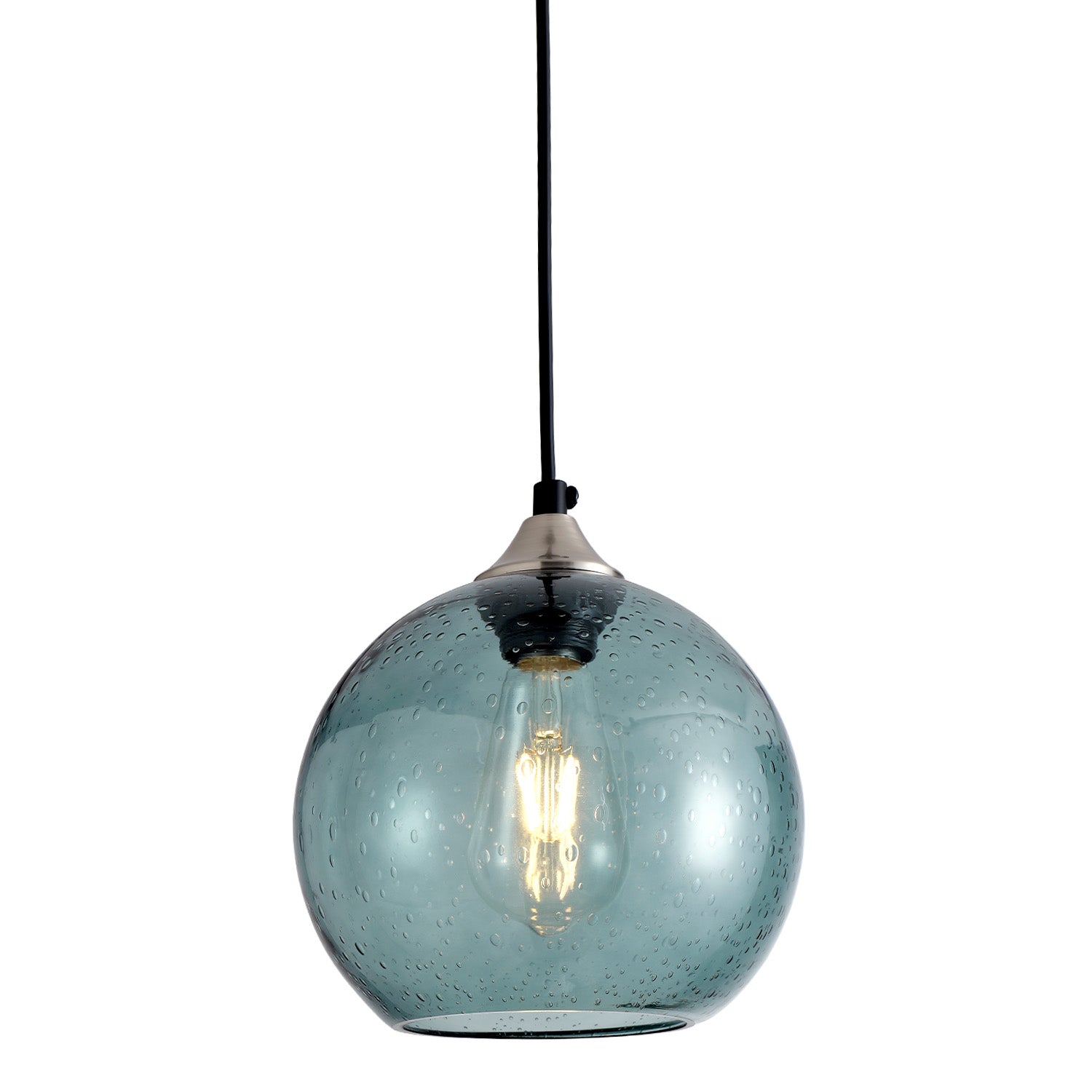 7.9" Light Green Glass Globe Pendant Light