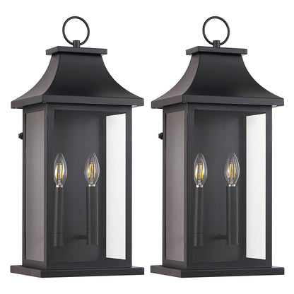22.2" Black Dusk to Dawn Outdoor Wall Light, Set of 2 - view 8