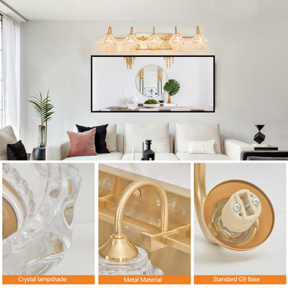 29" 5-Light Gold Crystal Vanity Wall Light - view 5