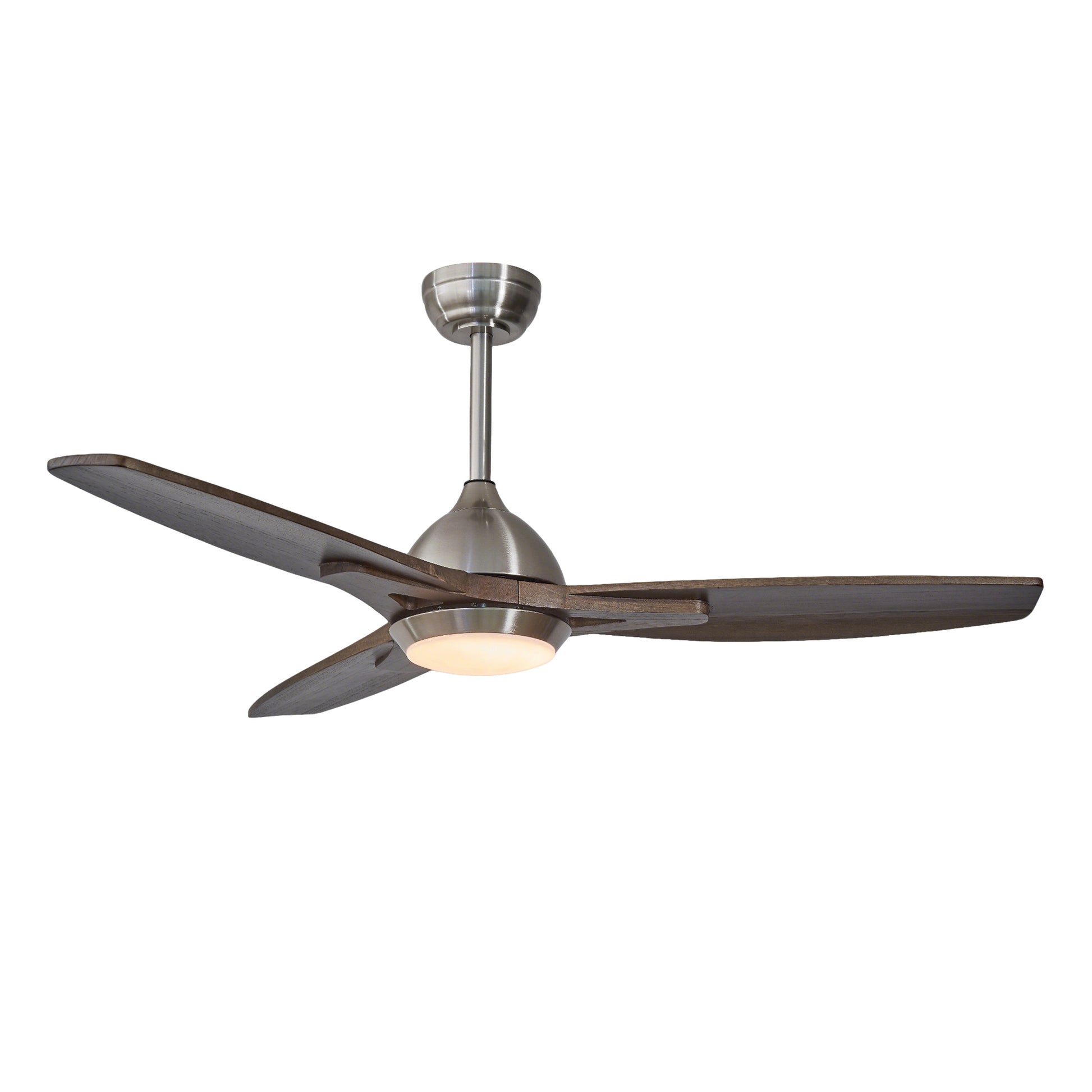 52" Nickel & Wood Reversible Ceiling Fan with Light - view 19