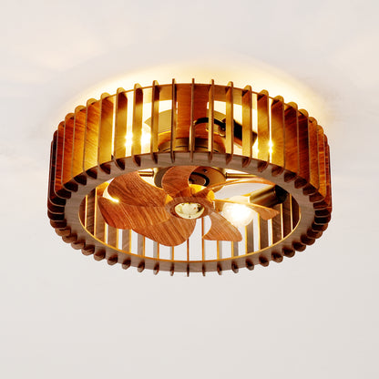 20" Wood Flush Mount Ceiling Fan with Remote - view 15