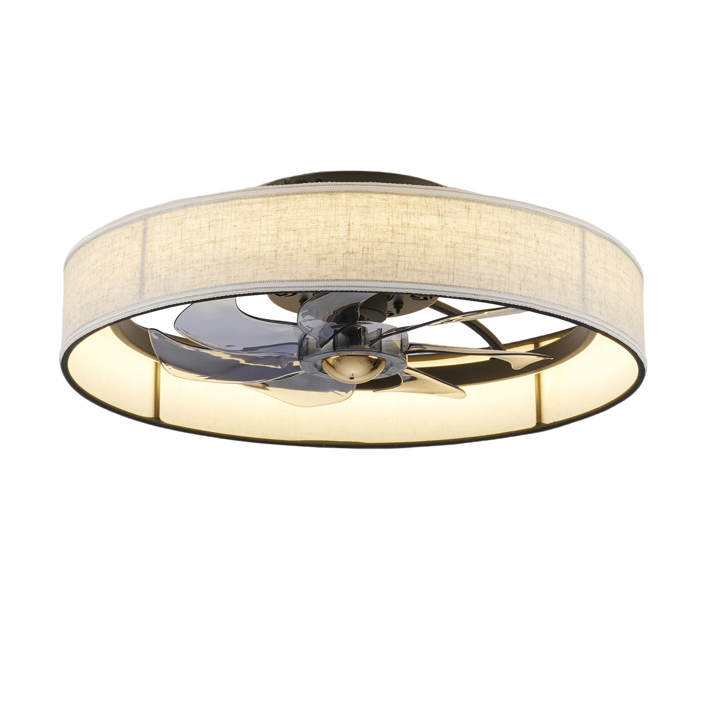 20" Matte Black Fabric Farmhouse Ceiling Fan with Remote