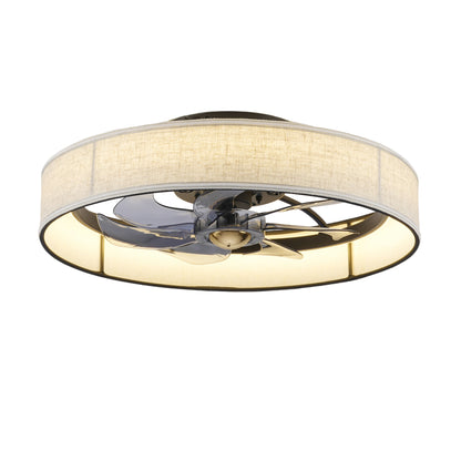 20" Matte Black Fabric Farmhouse Ceiling Fan with Remote