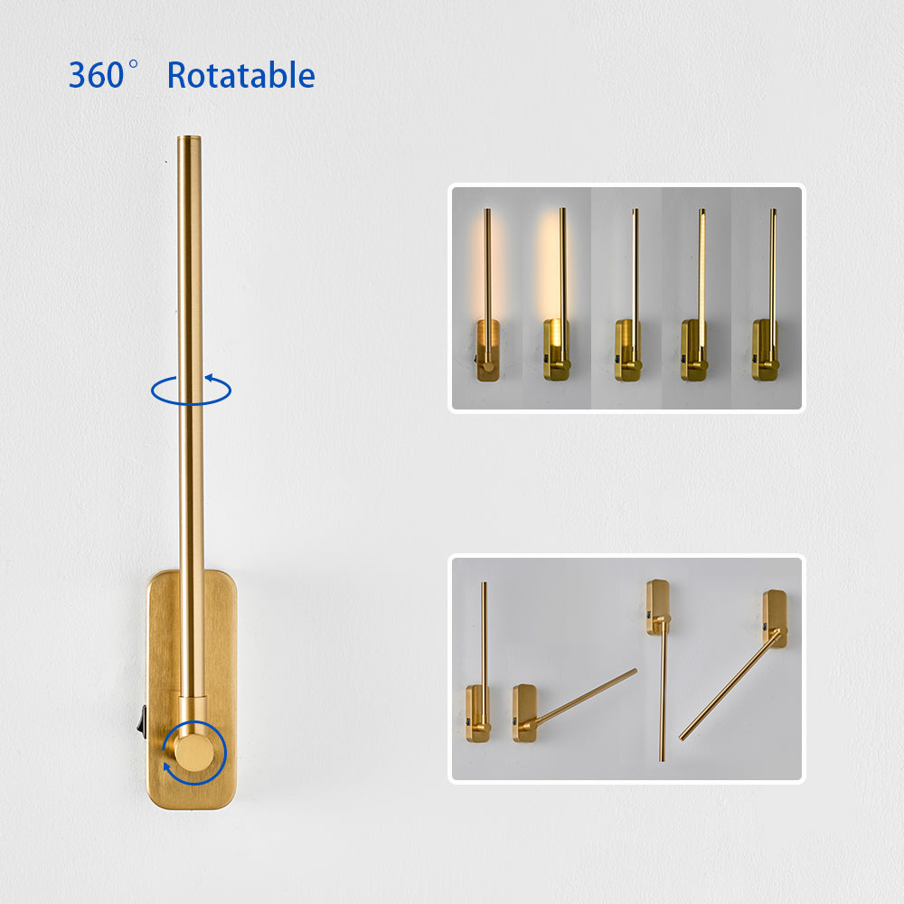 Gold Battery Operated LED Wall Sconce with Remote - view 6