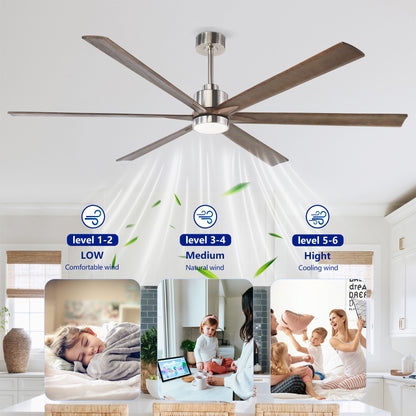 70" Nickel Finish Ceiling Fan with Light - view 13