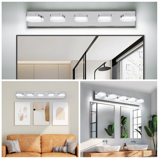 Modern 5-Light Chrome LED Vanity Light - view 2