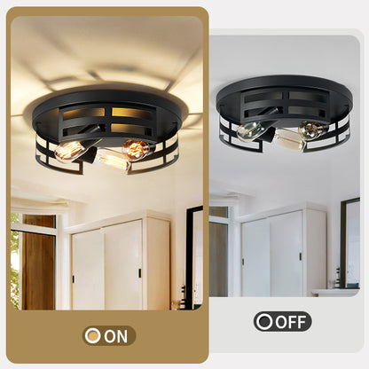 13" 2-Light Black Flush Mount Ceiling Light, Set of 2 - view 6