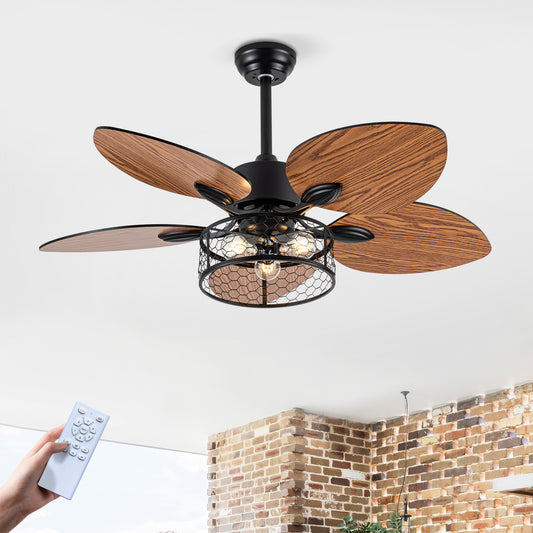 42" Matte Black Ceiling Fan with Light and Remote - view 2