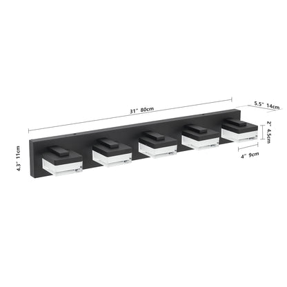 5-Light Modern Black LED Vanity Light - view 7