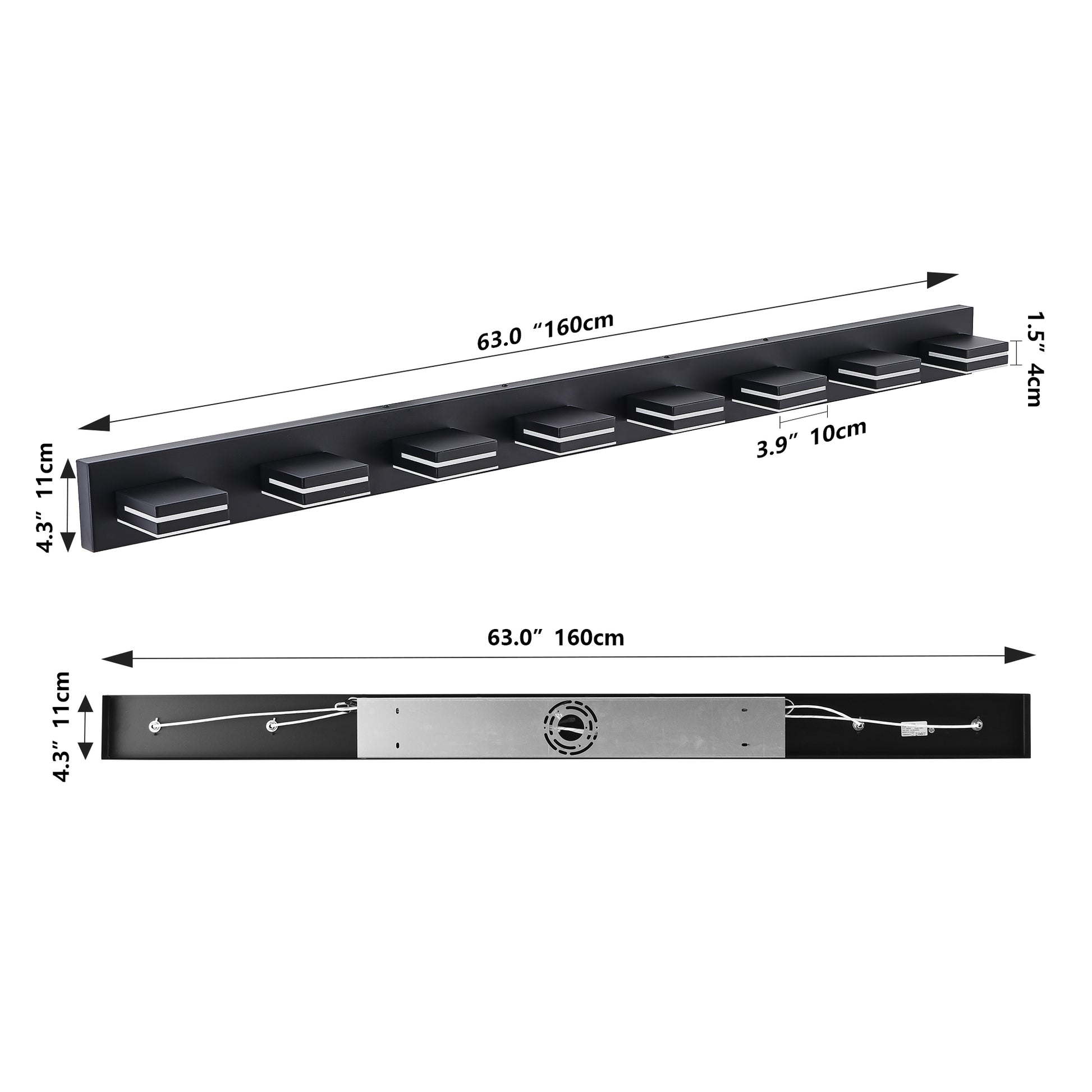 8-Light Black LED Bathroom Vanity Light - view 9