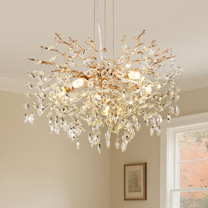 Gold Crystal Branch Chandelier