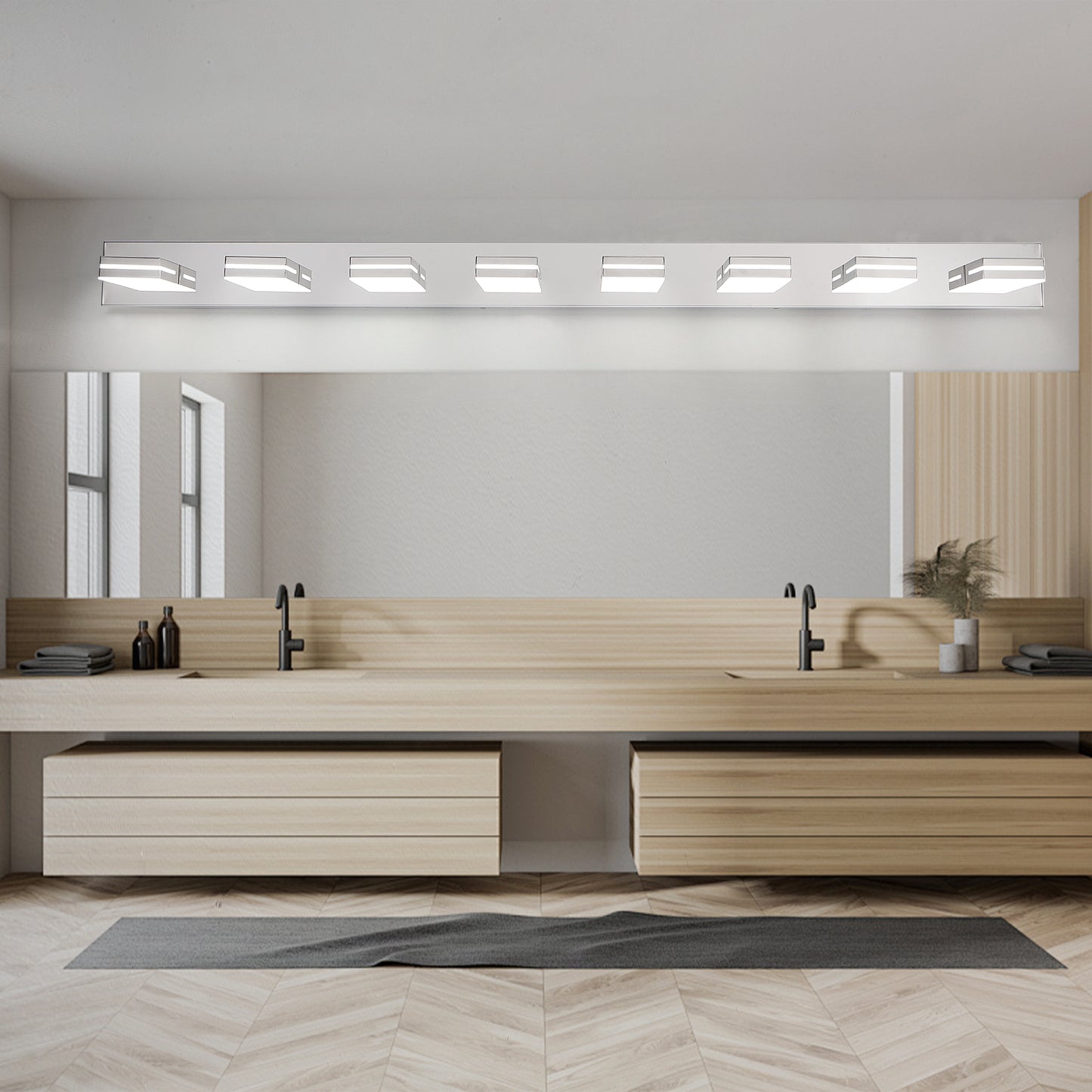 8-Light Chrome LED Bathroom Vanity Light - view 4