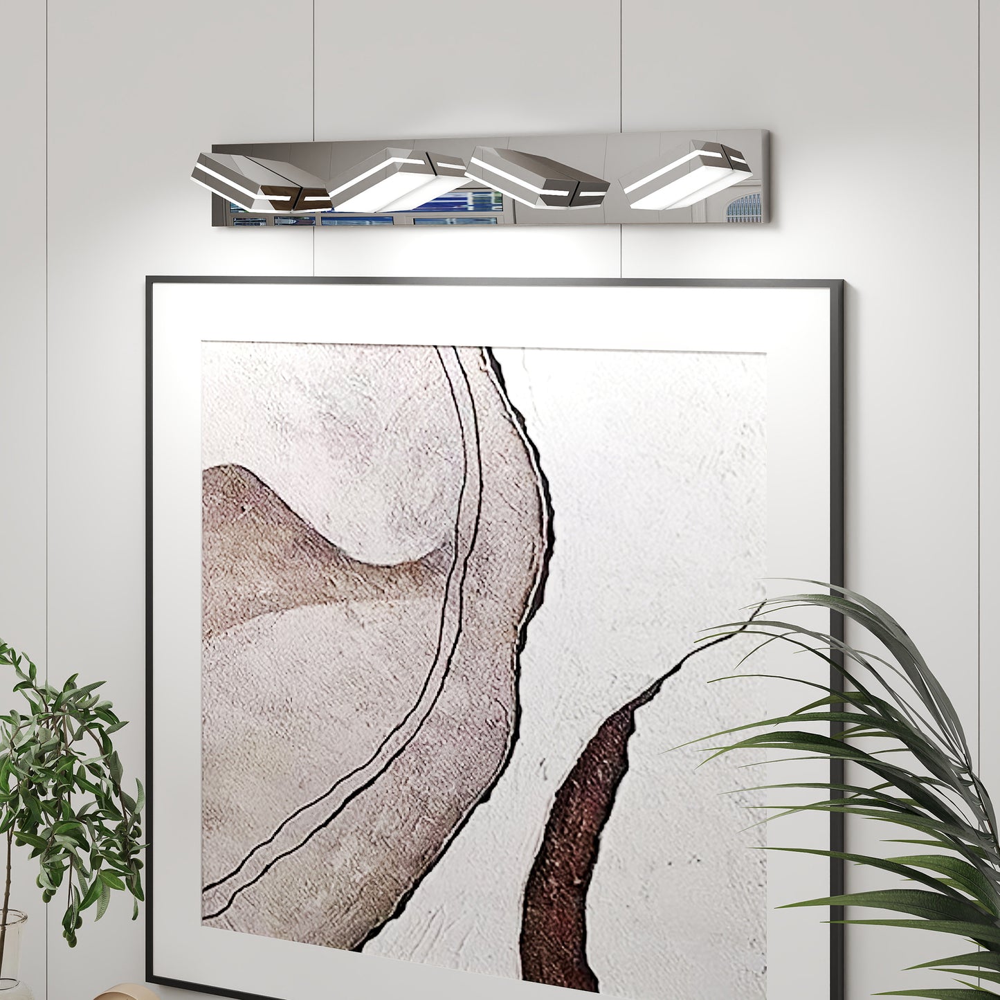 4-Light Modern Chrome LED Vanity Wall Light - view 2