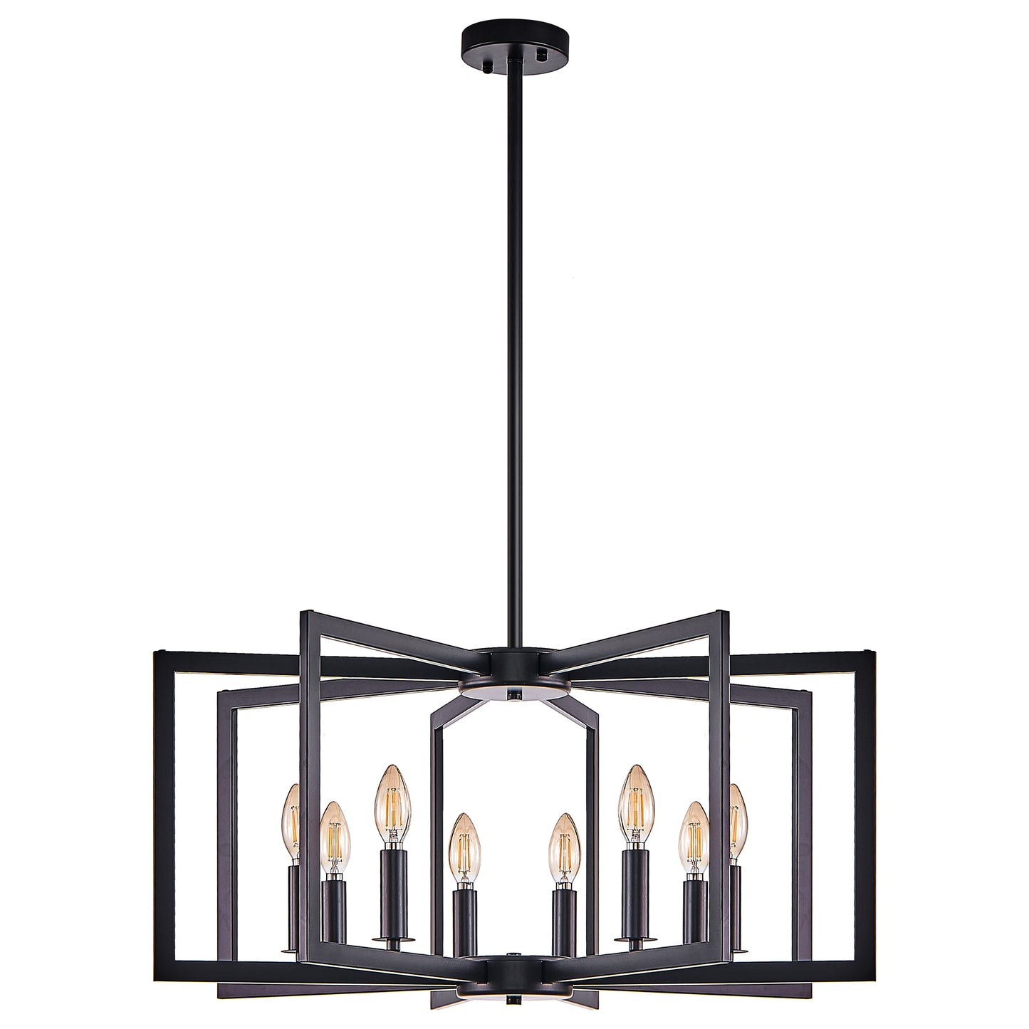 27" 8-Light Black Geometric Chandelier - view 11