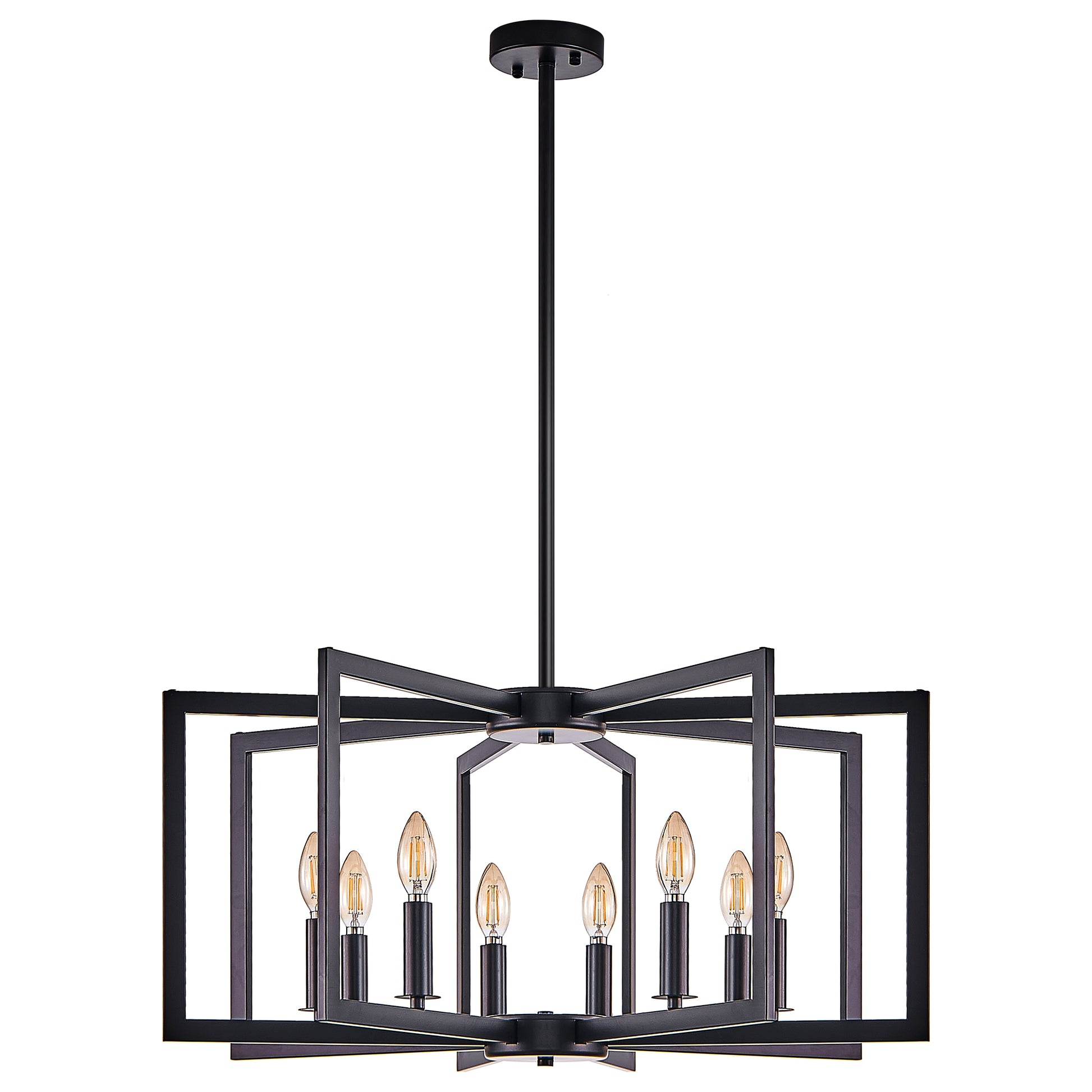 27" 8-Light Black Geometric Chandelier - view 11
