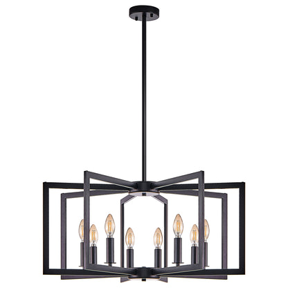27" 8-Light Black Geometric Chandelier - view 11