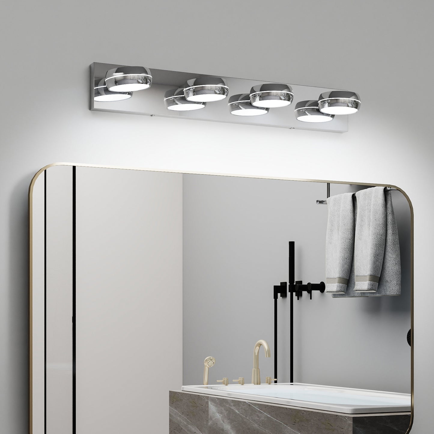 28" 4-Light Modern Chrome LED Vanity Light