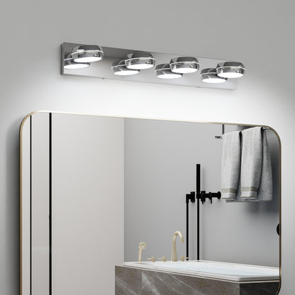 28" 4-Light Modern Chrome LED Vanity Light