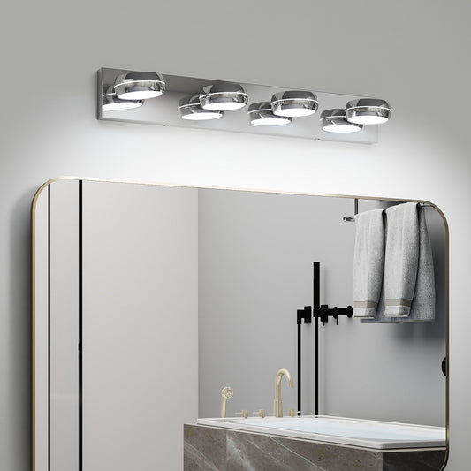 28" 4-Light Modern Chrome LED Vanity Light