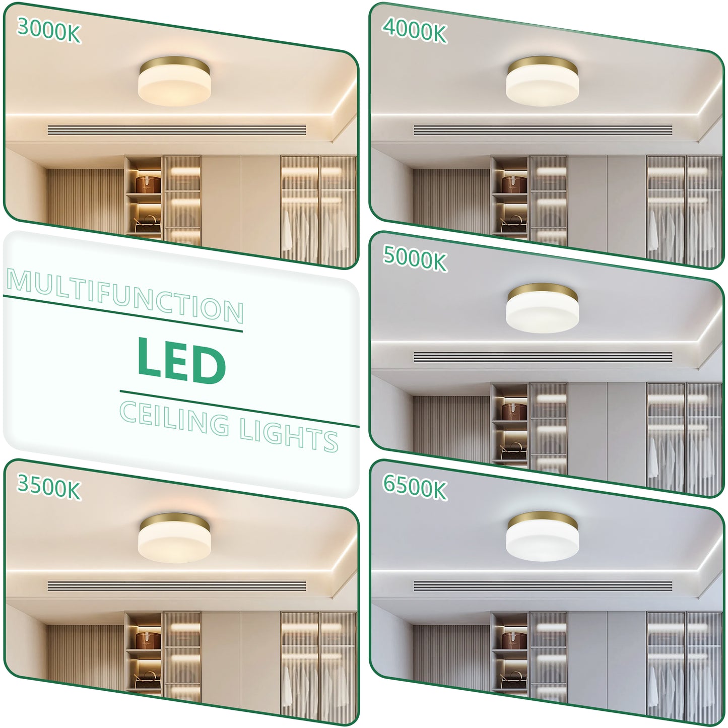 12" Gold LED Flush Mount Ceiling Light - view 4