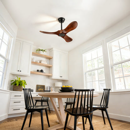 36" Walnut Wood Ceiling Fan with Remote - view 5