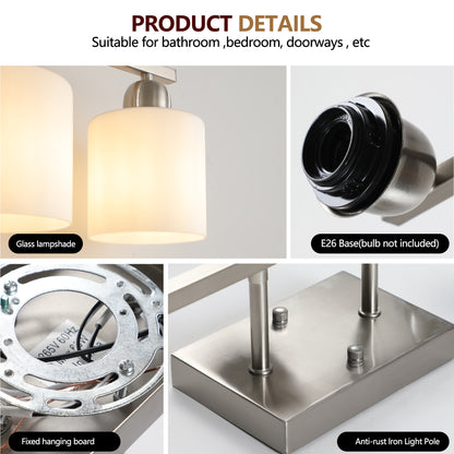 5-Light Brushed Nickel Vanity Wall Light with Frosted Glass - view 5