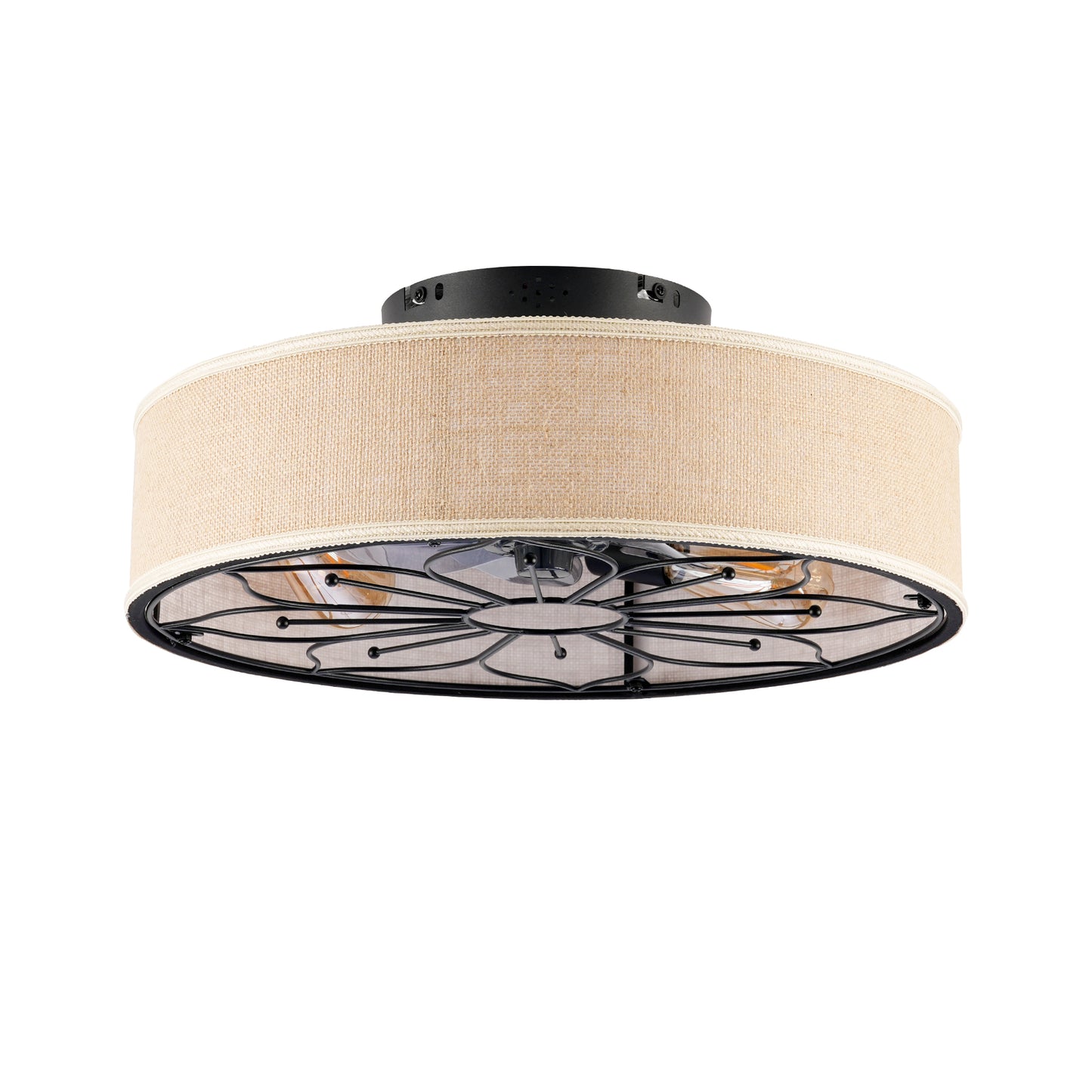 20" Lotus Fabric Farmhouse Bladeless Ceiling Fan with Remote - view 23