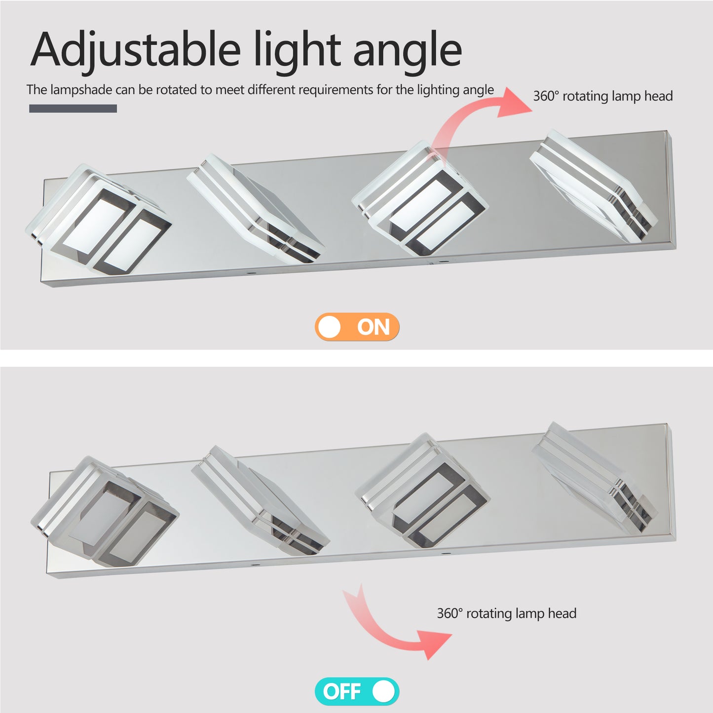 26" 4-Light Chrome LED Vanity Wall Light - view 5
