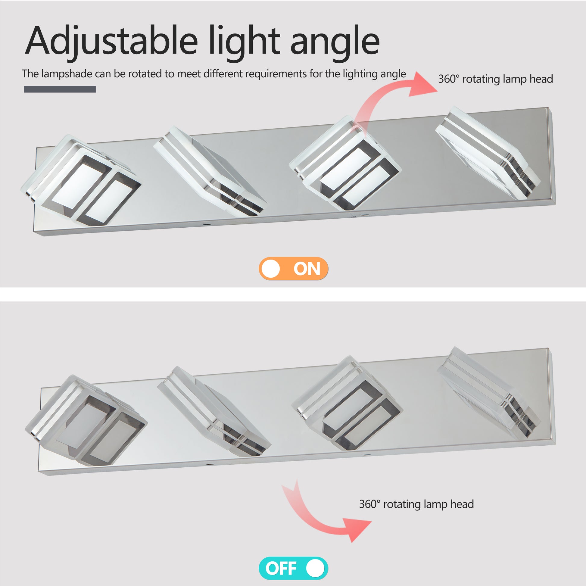 26" 4-Light Chrome LED Vanity Wall Light - view 5