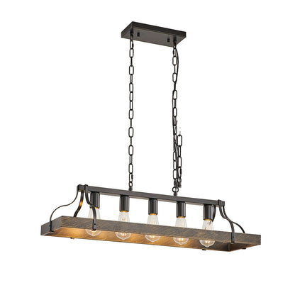 34" Black & Gold Vintage 5-Light Chandelier - view 10