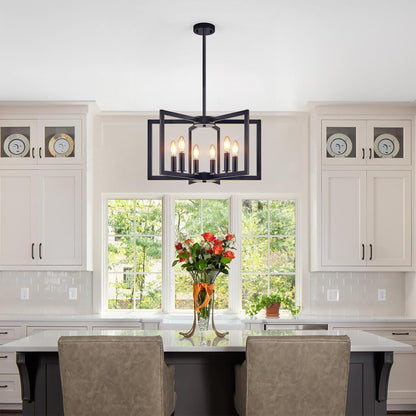 22" 6-Light Black Geometric Chandelier - view 3