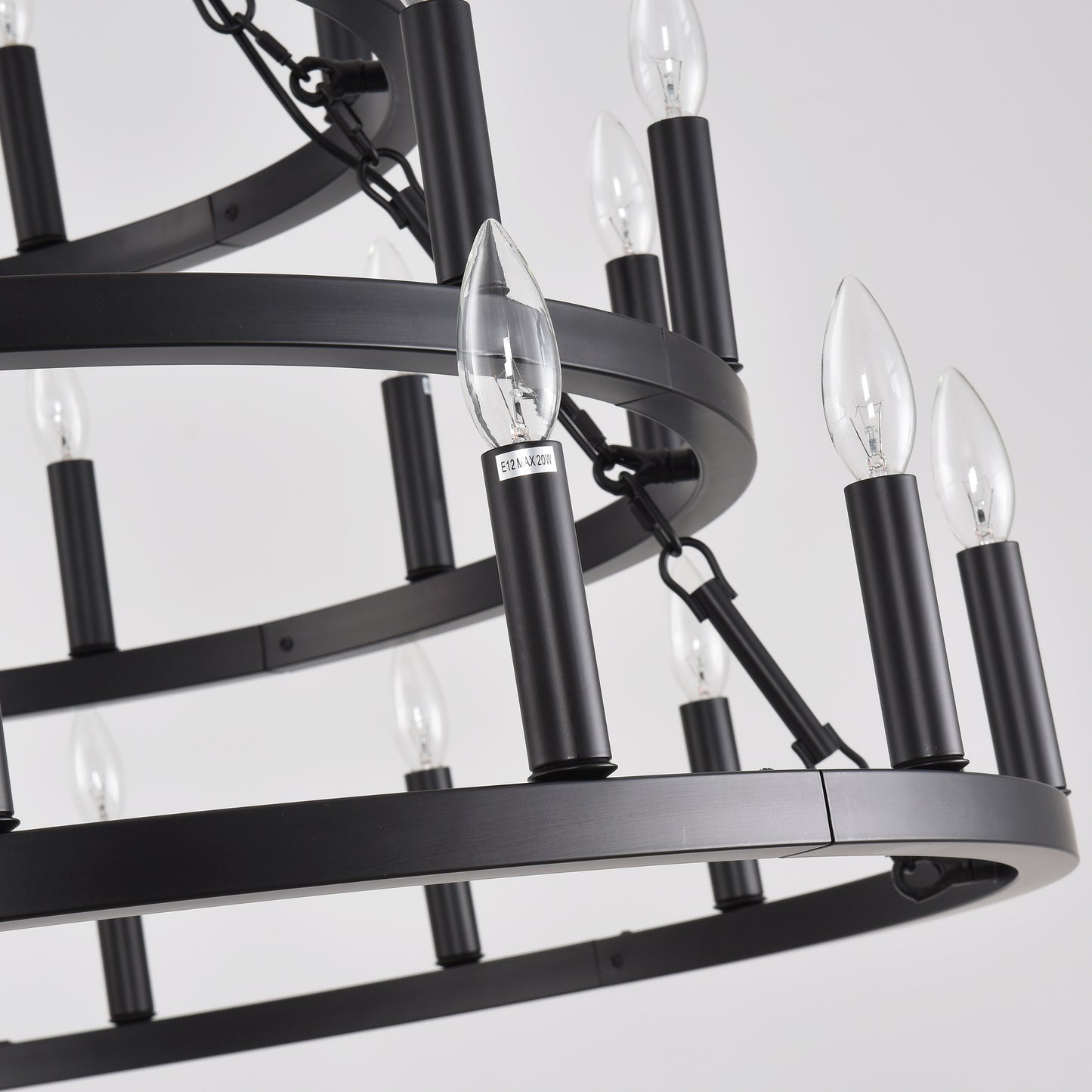 39" 3-Tier Wagon Wheel Farmhouse Chandelier, 36-Light - view 14